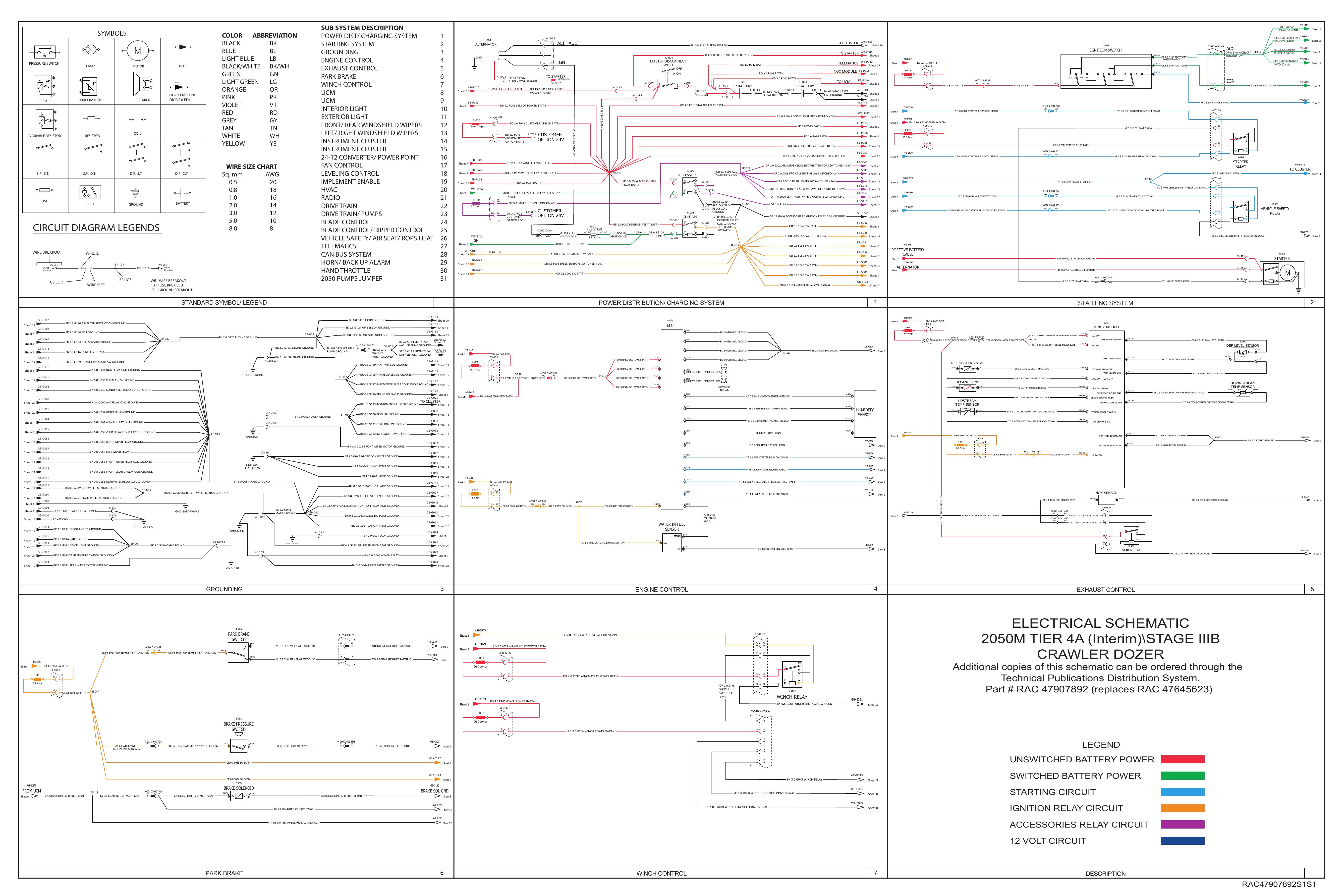 2050M TIER 4A (Interim)STAGE IIIB CRAWLER DOZER  ELECTRICAL SCHEMATIC